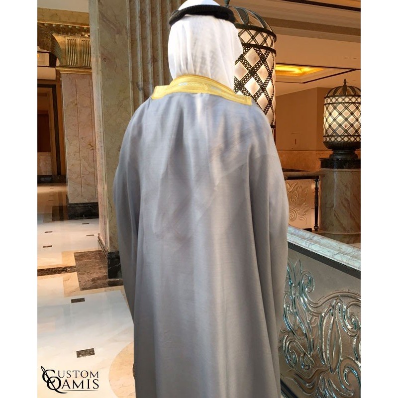 Bisht sur-mesure gris clair