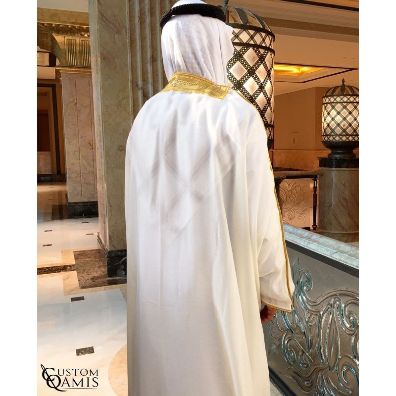 Bisht sur-mesure blanc