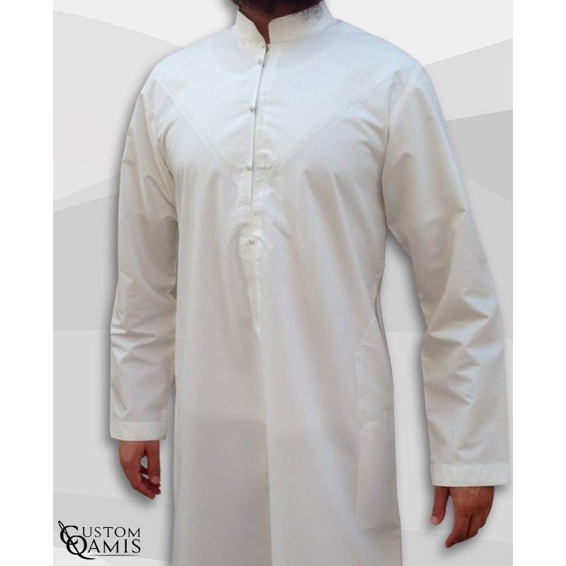 Qamis Emirati crème mat 