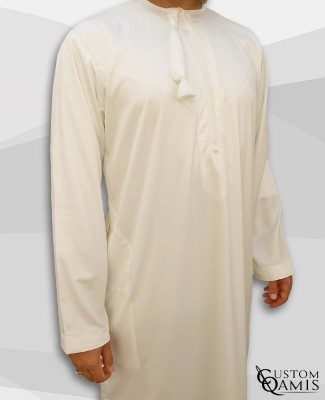 Kamees Omani Cream Satin Fabric