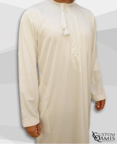 Kamees Omani Cream Satin Fabric