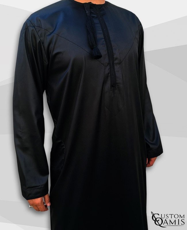Kamees Omani Black Satin Fabric
