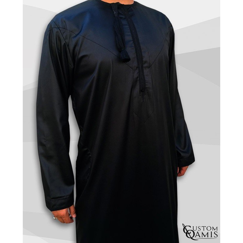 Kamees Omani Black Satin Fabric