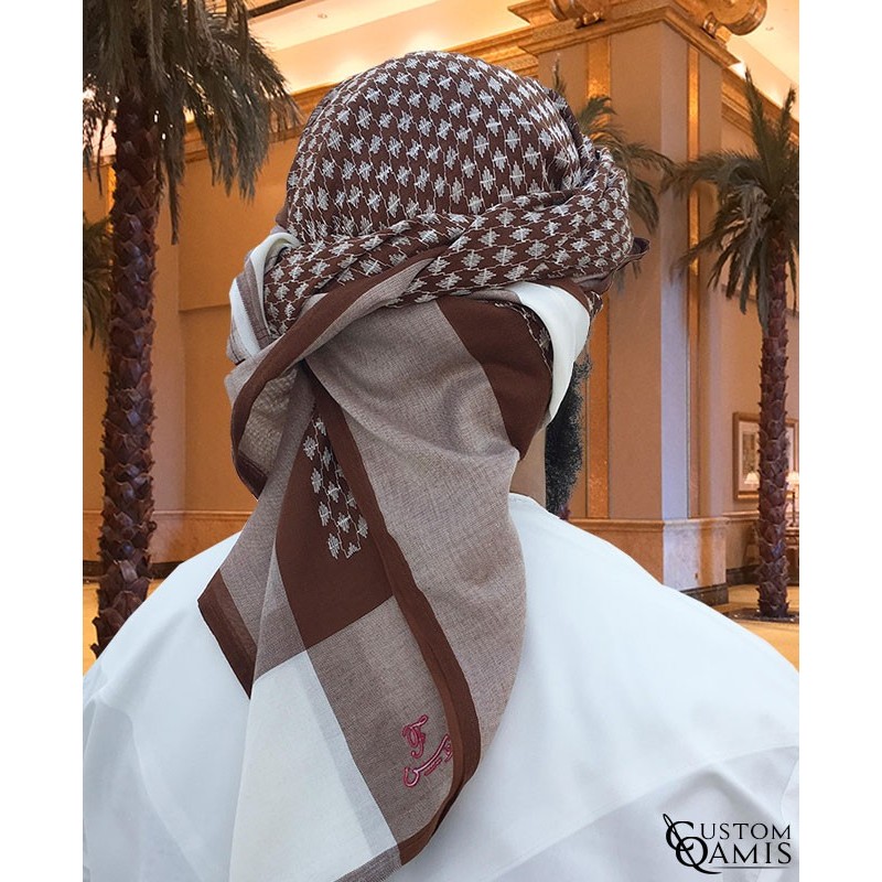 Light Brown and White Shemagh