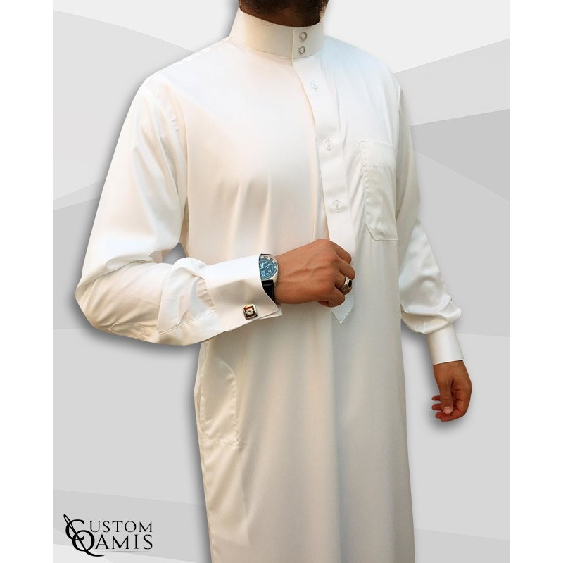 Qamis Saoudien Crème Tissu Precious