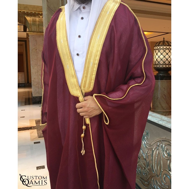 Bisht sur-mesure rouge