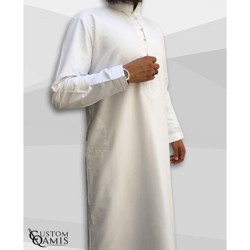 Qamis Sultan Platinium Blanc