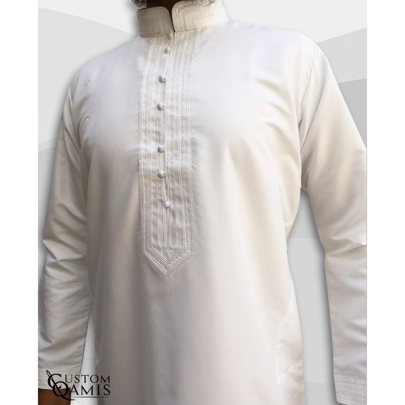 Qamis Sultan Platinium Blanc