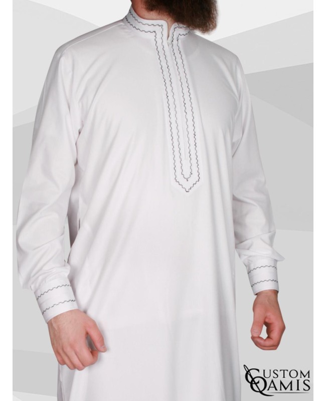 Qamis Sultan Cotton Blanc