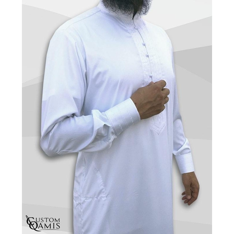 Qamis Sultan Blanc satiné