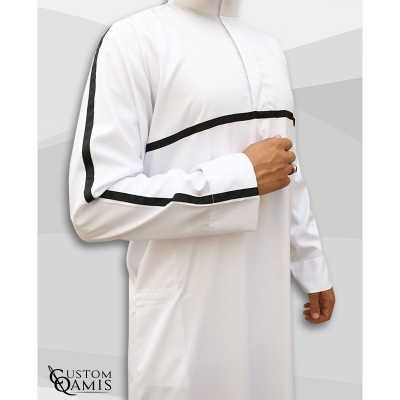 Thobe Athletic Platinium white with Black strip 