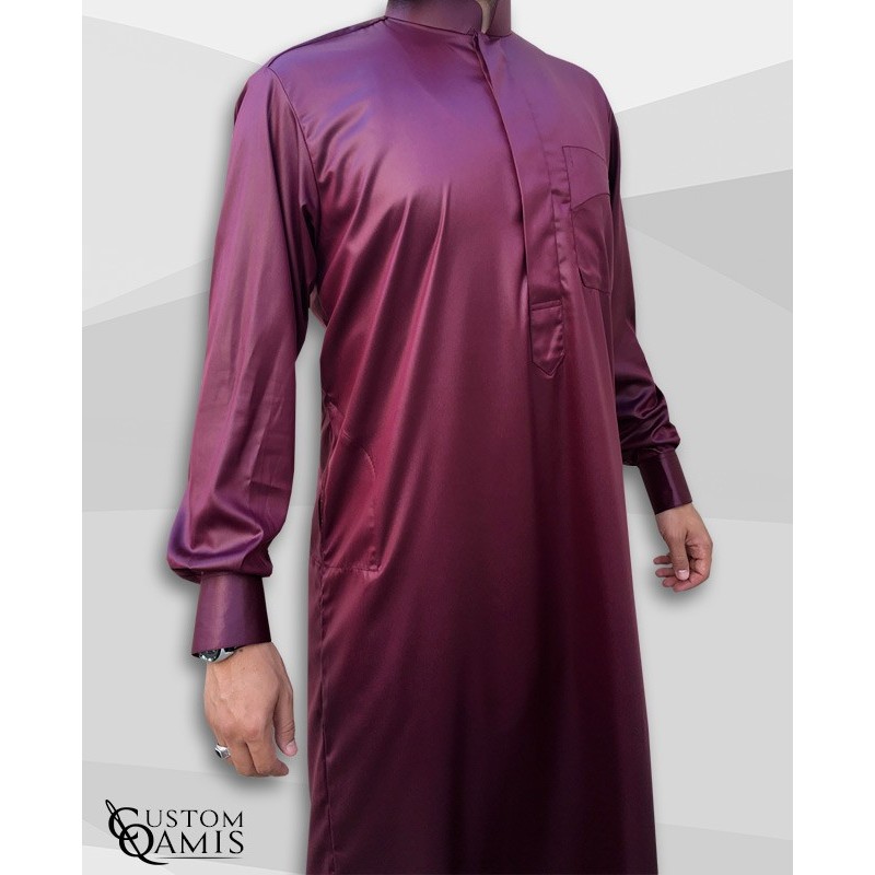 Qamis Classic Abadi Bordeaux Tissu Precious