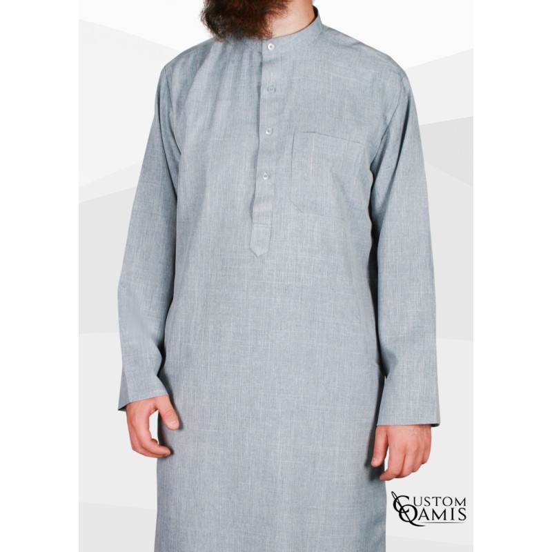 Koweti Thobe light bluish grey Imperial Fabric