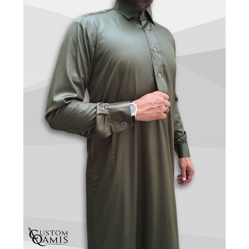 Qamis Classic Cutaway vert kaki Tissu Precious