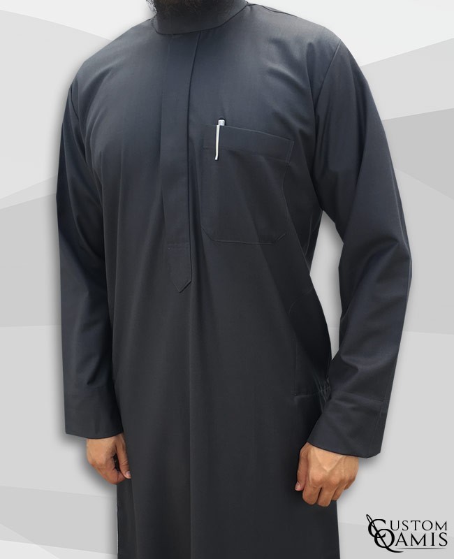 Saudi thobe Cashmere Wool Dark Grey fabric 