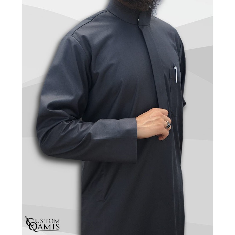 Saudi thobe Cashmere Wool Dark Grey fabric 