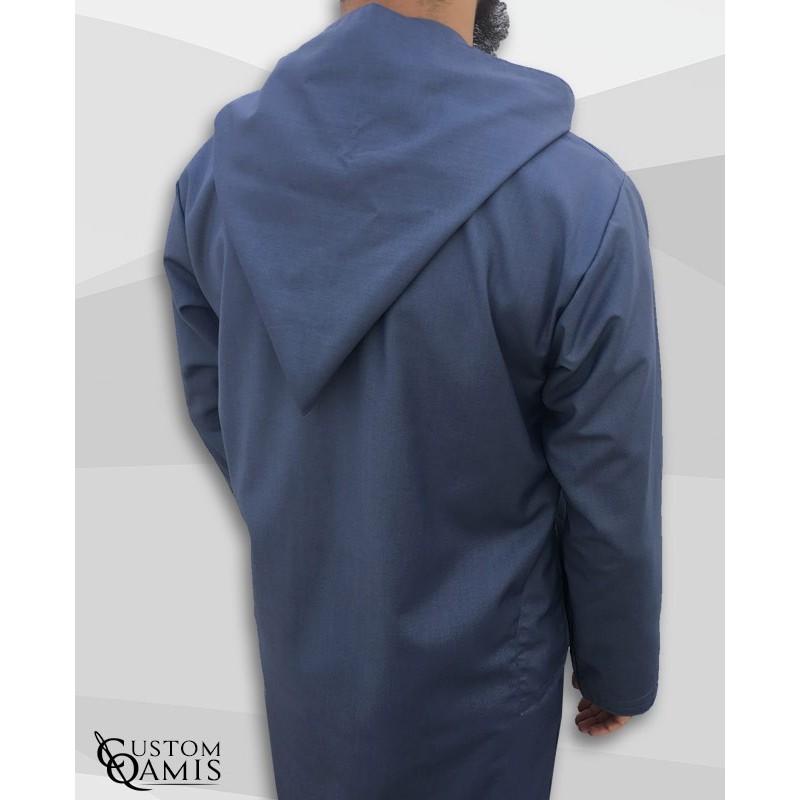 Djalabiya tissu Cashmere Wool gris bleuté