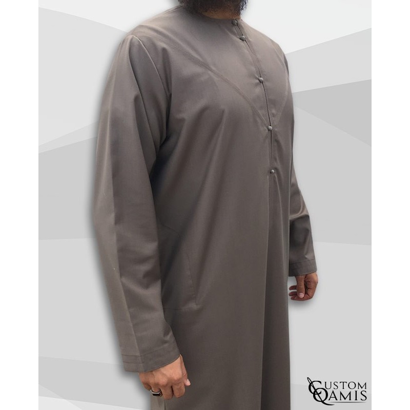Qamis Emirati tissu Cashmere Wool Taupe