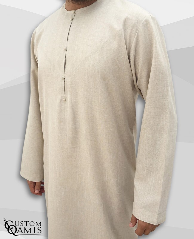 Qamis Emirati tissu Imperial beige