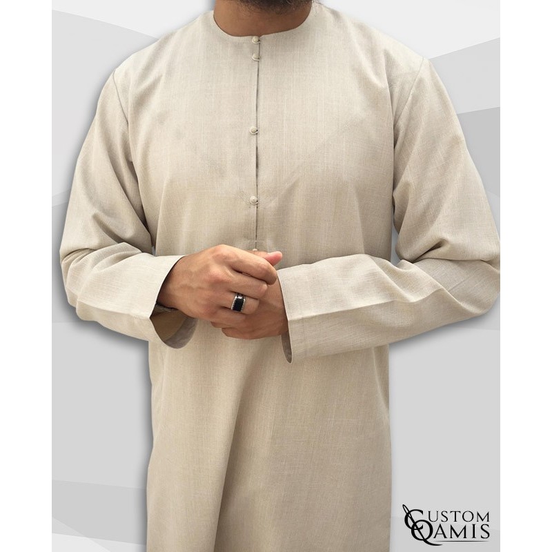 Qamis Emirati tissu Imperial beige