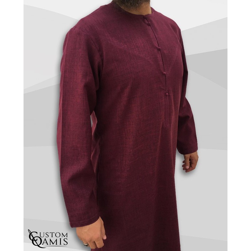 Qamis Emirati tissu Imperial bordeaux
