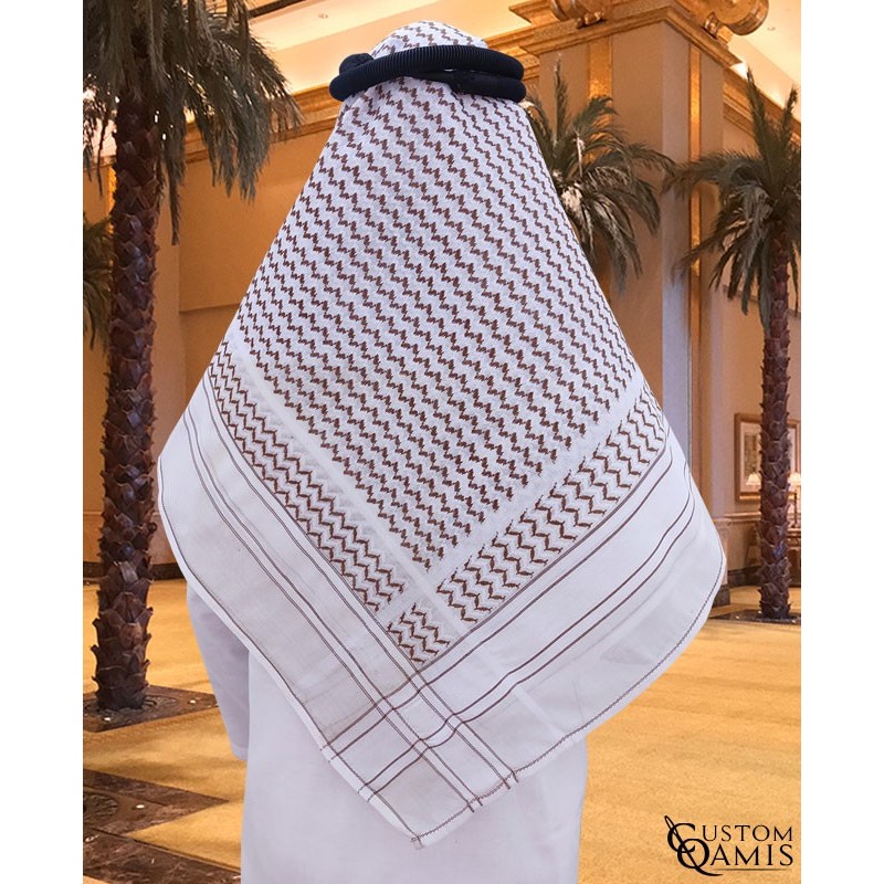 Keffieh rigide Blanc et Marron