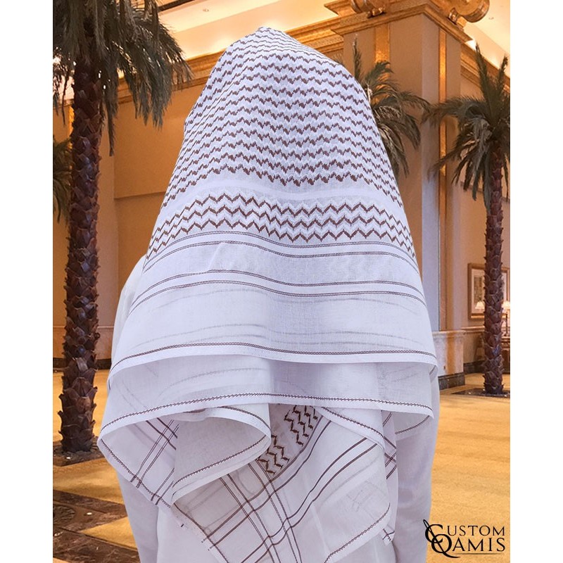Keffieh rigide Blanc et Marron