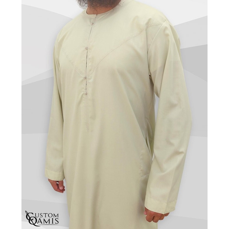 Qamis Emirati tissu Cotton Anis