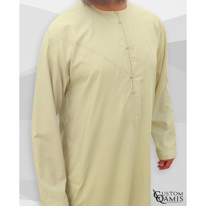 Qamis Emirati tissu Cotton Anis