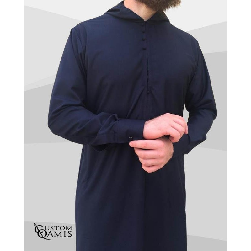 Djalabiya tissu Cashmere Wool Bleu marine