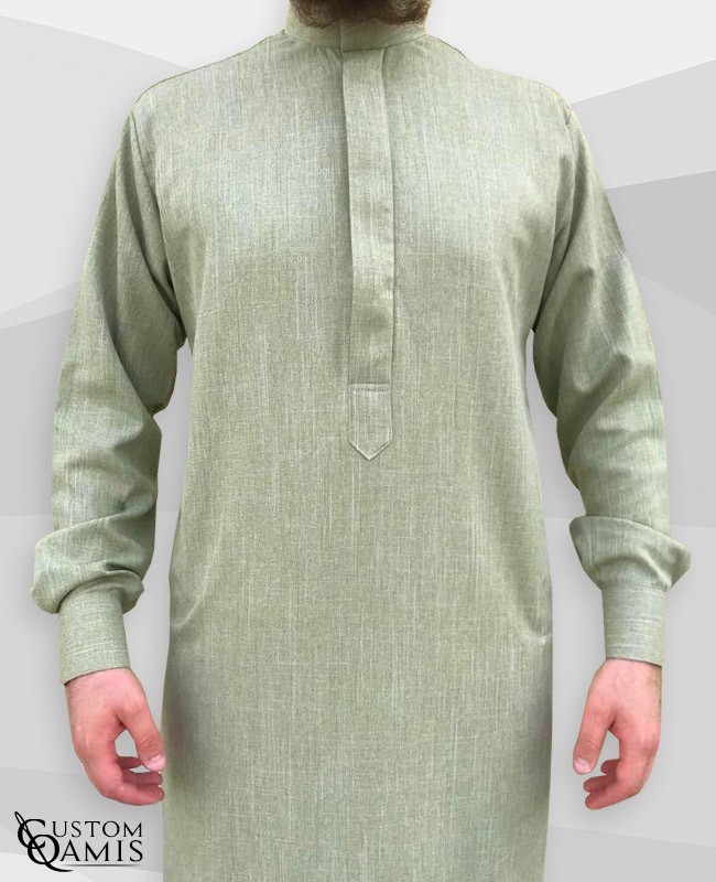 Saudi Thobe Fabric Imperial green without pocket