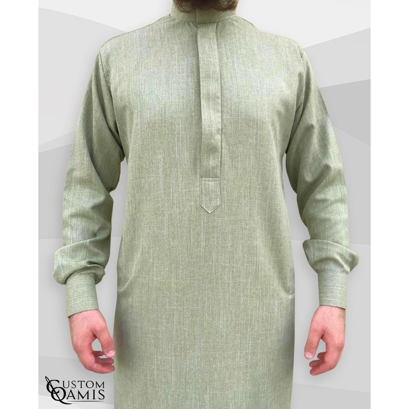 Saudi Thobe Fabric Imperial green without pocket