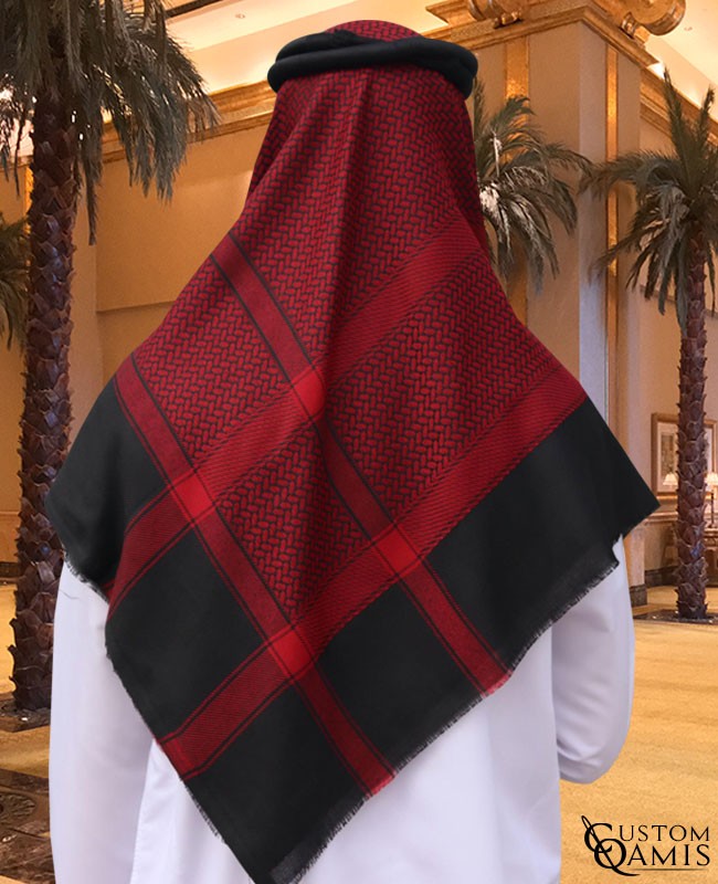 Shemagh for Winter - red and Black