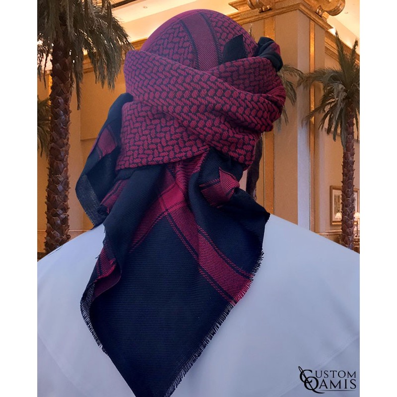 Shemagh for Winter - red and Black