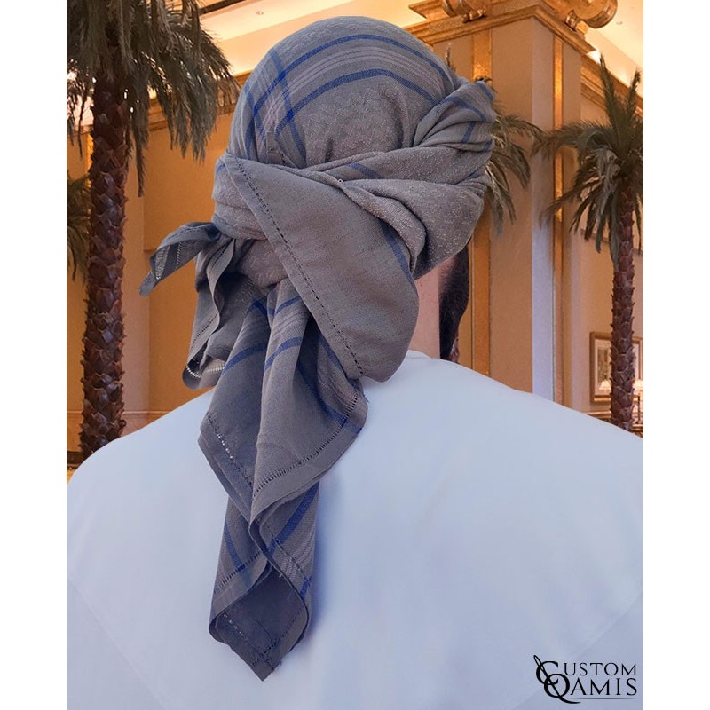 Keffieh marron et bleu