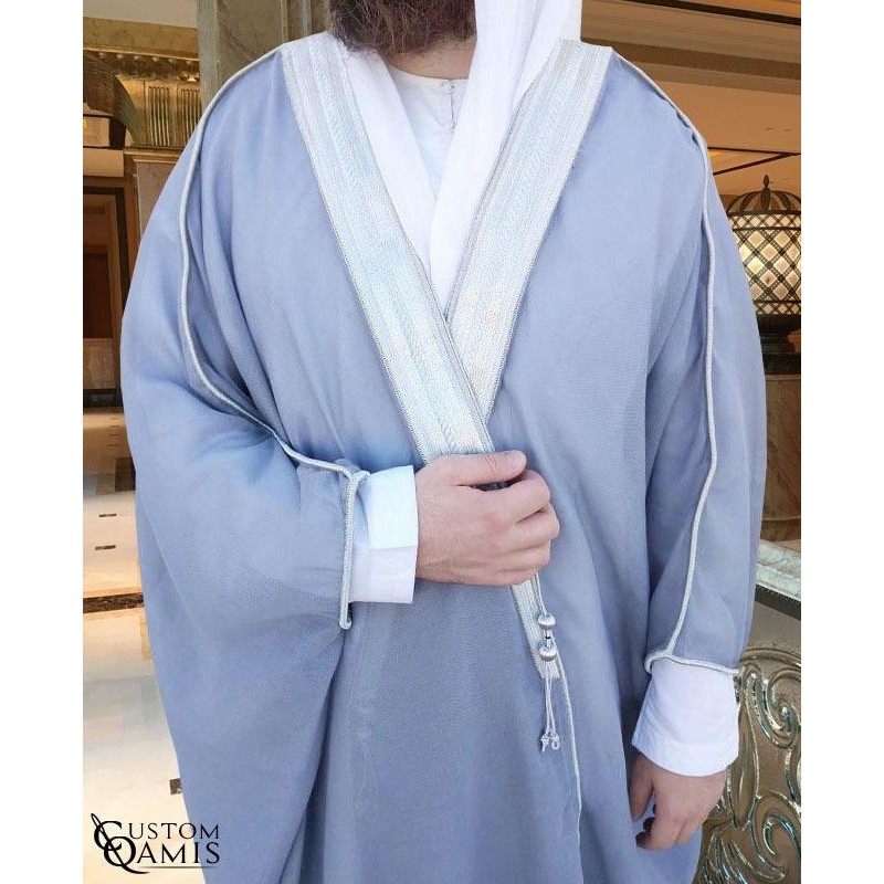 Bisht sur-mesure gris clair