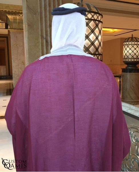 Bisht - Custom-made - burgundy with silver borders