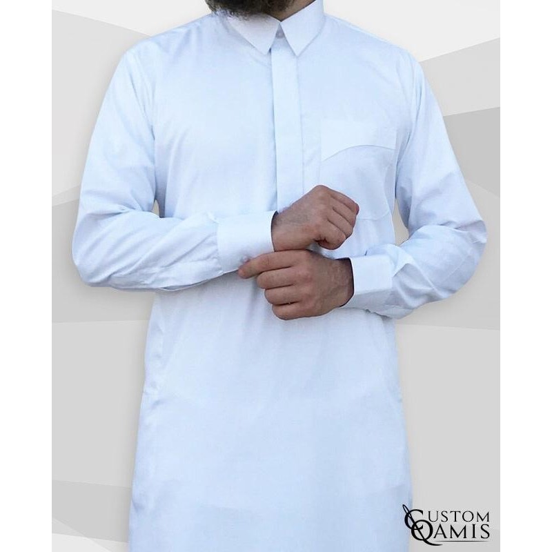 Qamis Qatari Tissu Platinium blanc