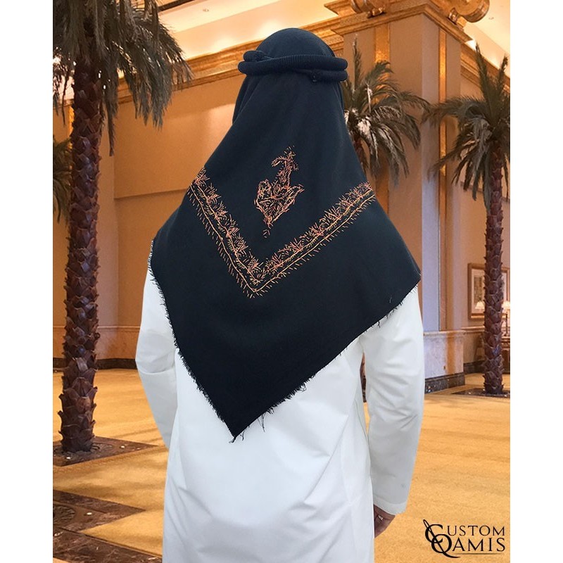 Black Embroidered Yemeni Shemagh