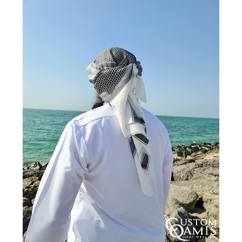 Shemagh for Winter - White and black