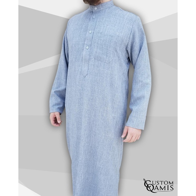 Kuwaiti Thobe sky blue Imperial Fabric
