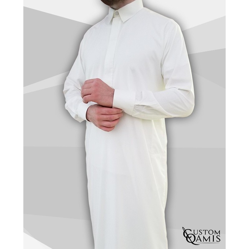 Qamis Classic Cutaway blanc Tissu Spring