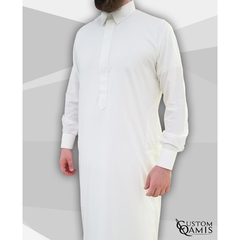Qamis Classic Cutaway blanc Tissu Spring