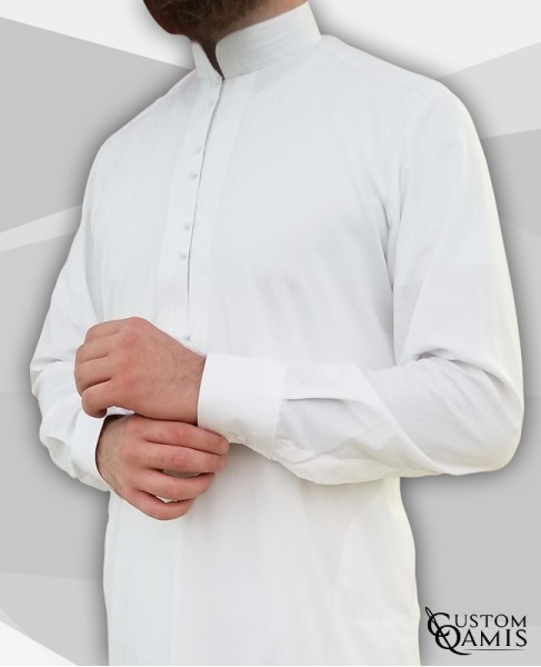 Sultan Thobe Platinum White with embroidery white