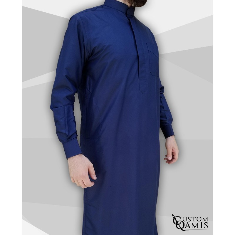 Classic Thobe white Platinum Fabric with Mao collar