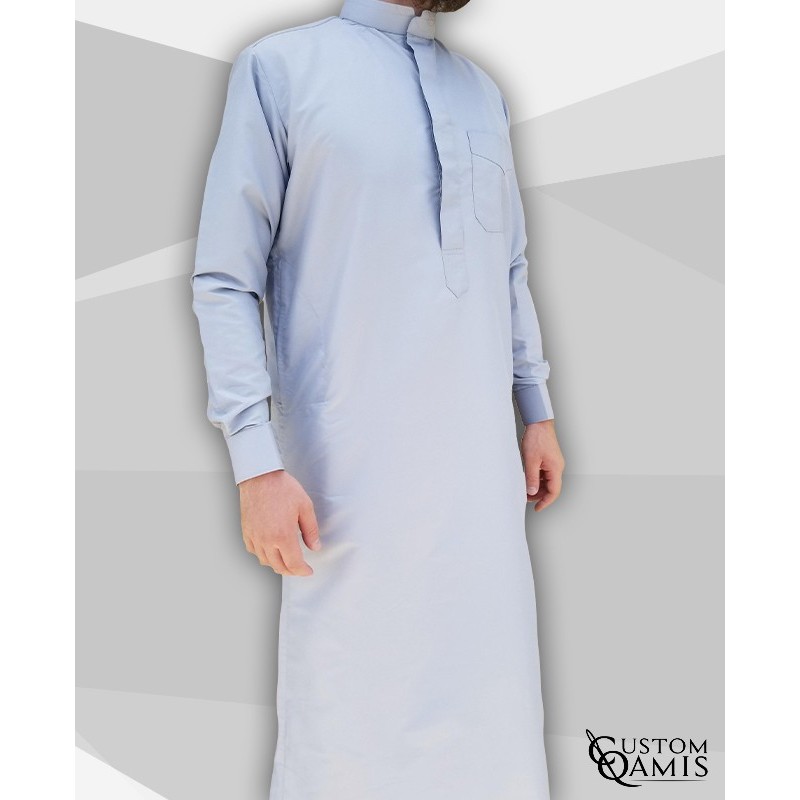 Qamis Classic Platinum crème col mao