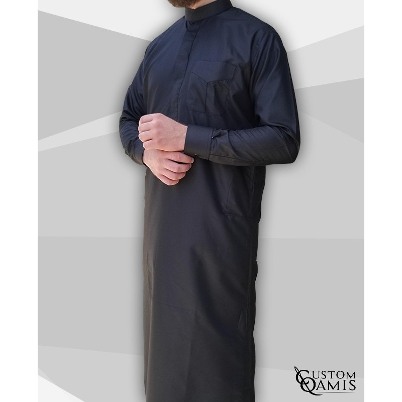 Qamis Classic Platinum gris clair col mao