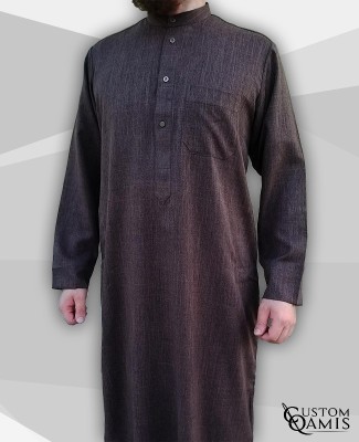 Kuwaiti Thobe brown Imperial Fabric