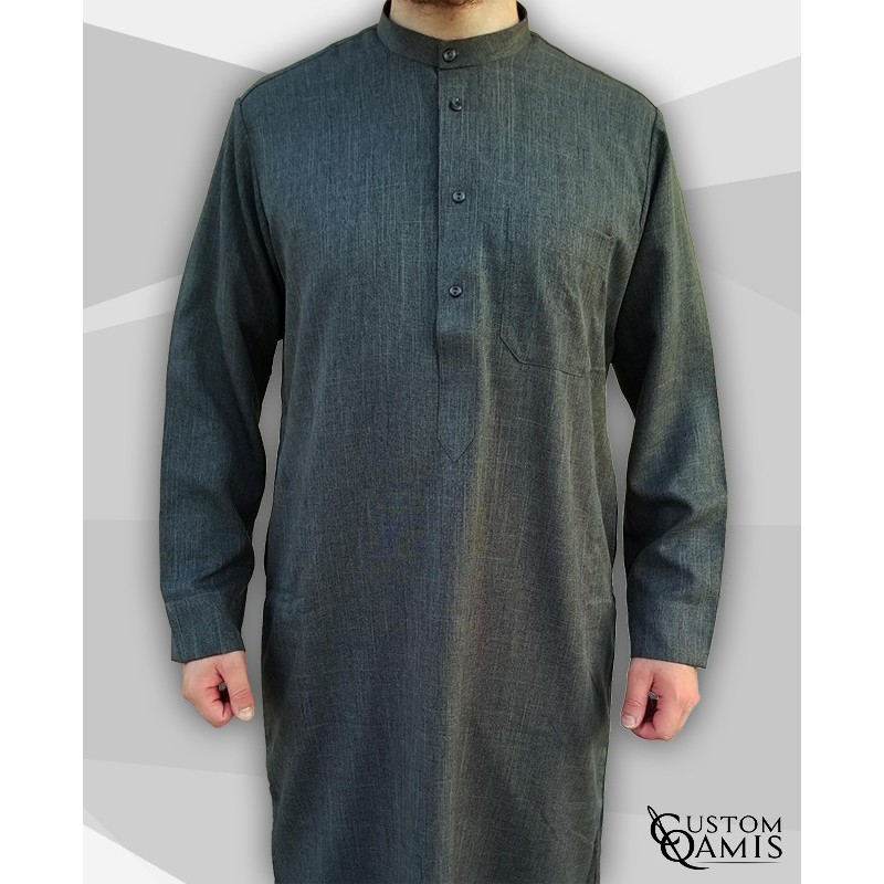Qamis Koweiti gris vert Tissu Imperial