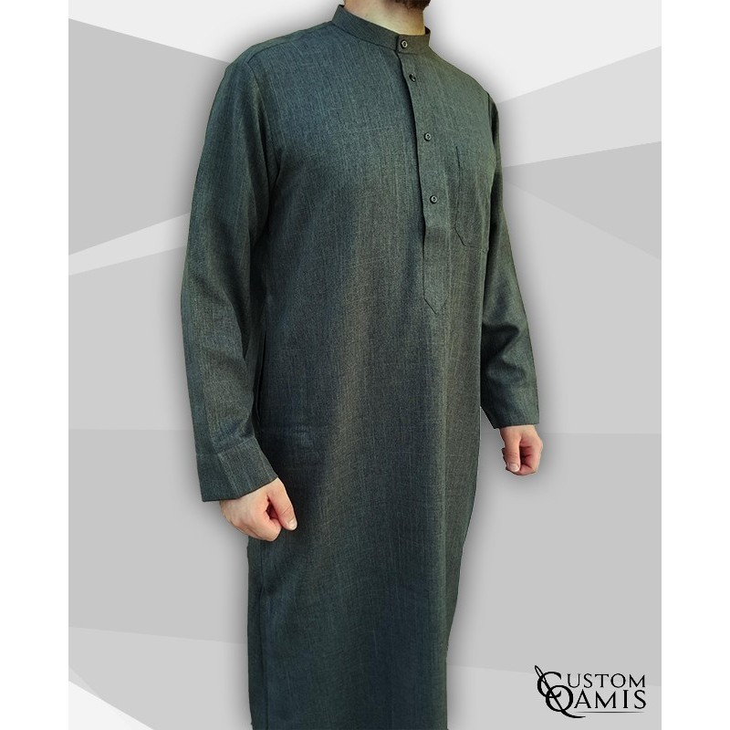 Kuwaiti Thobe bluish grey Imperial Fabric